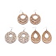 Серьги с подвесками из дерева EJEW-JE02992-M-1