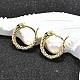 Серьги-кольца из латуни с микропаве из кубического циркония EJEW-H157-07G-2
