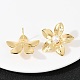 Серьги-гвоздики в виде цветка из латуни EJEW-C152-07D-G-2