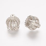 Латунные микро проложить кубического циркония бусы ZIRC-K063-14P