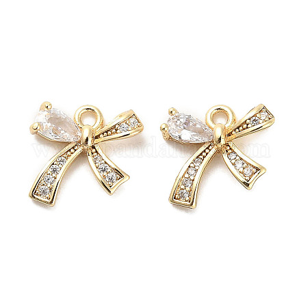 Латунные микропаве прозрачные кубические циркониевые подвески KK-C054-04G-1