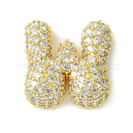 Подвески из латуни с покрытием из прозрачного кубического циркония KK-S378-01G-W-1