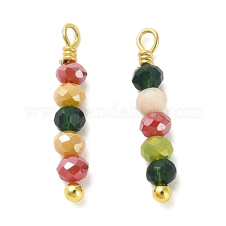 Стеклянные круглые подвески из бисера KK-M266-13G-02-1