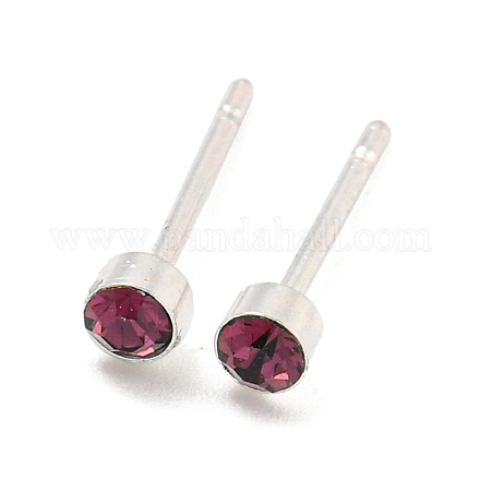 Серьга-гвоздик из латуни с микропаве из кубического циркония EJEW-C102-37P-08-1