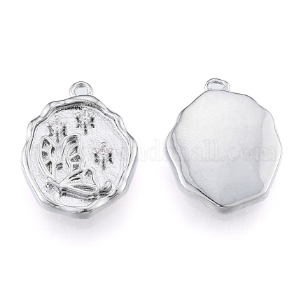 Латунные микропаве прозрачные подвески с фианитом KK-N216-577P-1