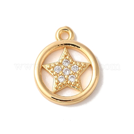 Латунные микропаве прозрачные кубические циркониевые подвески KK-M294-29G-1