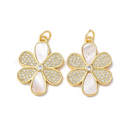 Латунные микропаве прозрачные подвески с фианитом KK-B083-17G-06-1