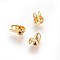 304 Stainless Steel Bead Tips, Calotte Ends, Clamshell Knot Cover, Real 18K Gold Plated, 6.5x4.5x3mm, Hole: 1.4mm