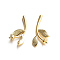 Brass Leaf Head Pins, for Baroque Pearl Making, Golden, 20x11mm