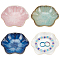 FINGERINSPIRE 4 Pcs Lotus Leaf Shape Ring Holder Dish 4Colors Ceramic Trinket Tray 4x4.3x1.1inch Small Key Bowl Flambed Glazed Jewelry Plates Organizing Necklace Earrings for Friends and Mothers Gift