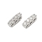 Brass Micro Pave Clear Cubic Zirconia Spacer Bars, Cadmium Free & Nickel Free & Lead Free, Platinum, 8x2x3.5mm, Hole: 0.8mm