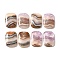 Natural Amethyst Lace Agate Pendants, Rectangle, 24.5x17.5~18x4.5mm, Hole: 1.5mm