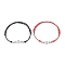 2Pcs 2 Color Triple Star Zinc Alloy Link Bracelets Set, Waxed Polyester Cord Adjustable Bracelets, Black, Inner Diameter: 1-3/4~3-1/8 inch(4.3~7.9cm), 1Pc/color