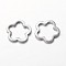 Tarnish Resistant Flower 201 Stainless Steel Link Rings, Stainless Steel Color, 13.5x13.5x1.5mm