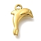 Ocean Theme 304 Stainless Steel Pendants, Real 18K Gold Plated, Dolphin, 15x10x2.5mm, Hole: 1.4mm