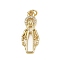Brass Micro Pave Cubic Zirconia Pendants, Saint Benedict, Cadmium Free & Lead Free, Real 18K Gold Plated, with Jump Ring, Real 18K Gold Plated, 26x10.5x3mm, Hole: 3mm