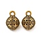 Tibetan Style Alloy Charms, Cadmium Free & Lead Free, Bell, Antique Golden, 12x8.5x8mm, Hole: 1.6mm, about 662Pcs/1000G