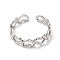 Non-Tarnish 304 Stainless Steel Hollow Heart Open Cuff Ring for Women, Stainless Steel Color, Inner Diameter: 18mm