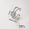 Brass Micro Pave Cubic Zirconia Square Cuff Ring for Women, Minimalist Versatile Luxury Cool Open Ring