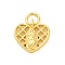 Brass Pendants, Cadmium Free & Lead Free, Heart & Virgin Mary, with Jump Ring, Real 16K Gold Plated, 11x12x2mm, Hole: 3.5mm