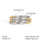Stainless Steel Interlocking Stackable Rings for Women, Real Gold Plated & Stainless Steel Color, 2.3mm, Inner Diameter: 18.2mm