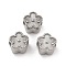 304 Stainless Steel European Beads, Big Hole Beads, Stainless Steel Color, Flower, 10x10x7.5mm, Hole: 4mm