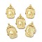 Eco-Friendly Brass Pendants,  Long-Lasting Plated, Transfer Card Shape, Sun with Moon, Real 18K Gold Plated, 36x22x4.5~3mm, Hole: 3X4mm
