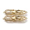 Brass Micro Pave Cubic Zirconia Links Connectors, Safety Pin Shape with Heart, Black & Clear, Real 18K Gold Plated, 40x10x3.5mm, Hole: 1.2mm