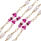 Brass Link Chains, with Glass and ABS Imitation Pearl Beads, Long-Lasting Plated, Rack Plating, Lead Free & Cadmium Free, Unwelded, Handmade Beaded Chains, Golden, 25x6x6mm