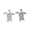 Non-Tarnish 201 Stainless Steel Pendants, Sea Turtle Charm, Stainless Steel Color, 17.5x15x0.9mm, Hole: 1.4mm