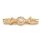Brass Micro Pave Cubic Zirconia Fold Over Clasps, Nickel Free, Candy, Real 18K Gold Plated, Clear, 43mm