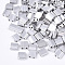 Electroplate Opaque Glass Seed Beads, 2-Hole, Rectangle, Silver Plated, 5x4.5~5.5x2~2.5mm, Hole: 0.5~0.8mm