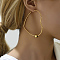 Fashionable 201 Stainless Steel Geometric Earrings with Heart Circle Pendant
