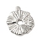 Non-Tarnish Textured 304 Stainless Steel Pendants, Flower, Hollow, Jewelry Making, for Women, Stainless Steel Color, 21x18x1mm, Hole: 1.8mm