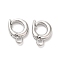 Brass Twister Clasps, Cadmium Free & Nickel Free & Lead Free, Oval, Real Platinum Plated, 10.5x7.5x2.5mm, Hole: 1.6mm, Inner Diameter: 4mm