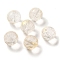 Transparent Glass Beads, Cube, Gold, 12x12x12mm, Hole: 1.4mm
