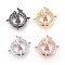 Mother's Day Theme, Brass Micro Pave Cubic Zirconia Links, Mom and Baby, Colorful, Mixed Color, 22.5x23.5x3mm, Hole: 1mm