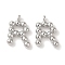 Brass Pendants, Cadmium Free & Nickel Free & Lead Free, Letter Charms, Platinum, 13x9x2mm, Hole: 1mm