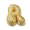 Brass with Cubic Zirconia Pendants, Cadmium Free & Nickel Free & Lead Free, Letter R, Letter R, 21.5x19.5x7mm, Hole: 4mm