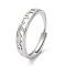 Non-Tarnish 304 Stainless Steel Hollow Heart Beat Adjustable Rings, Stainless Steel Color, Inner Diameter: 18.5mm