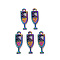 Alloy Pendants, Cadmium Free & Nickel Free & Lead Free, Wine Glass, Rainbow Color, 20x6.5x1.5mm, Hole: 1.6mm