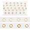1 Strand Cotton Cords with Golden Color Plated Brass Eyelets, Garment Accessories, White, 25x1mm, 6 yards/strand
