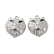 Brass Micro Pave Green Cubic Zirconia Pendants, Cadmium Free & Nickel Free & Lead Free, Leopard Head, Real Platinum Plated, 17x14.5x5.5mm, Hole: 1.5mm