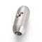 Tarnish Resistant 304 Stainless Steel Locking Tube Magnetic Clasps, Matte Style, Oval, Stainless Steel Color, 18x8mm, Hole: 4mm