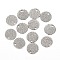 Tarnish Resistant 304 Stainless Steel Charms, Textured, Laser Cut, Flat Round, Stainless Steel Color, 10x0.8mm, Hole: 1.4mm