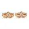 Brass Micro Pave Clear Cubic Zirconia Charms, Nickel Free, Mask, Real 18K Gold Plated, 8x13x2mm, Hole: 1.2mm