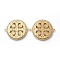 Golden Tone Brass Micro Pave Cubic Zirconia Links, Flat Round with Cross & Word, Clear, 22x26x3mm, Hole: 1.4mm