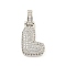 Brass Micro Pave Clear Cubic Zirconia Pendants, Cadmium Free & Nickel Free & Lead Free, Platinum, Letter L, 31x15x5mm, Hole: 3x6mm