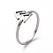 Non-Tarnish 201 Stainless Steel Arrow Mark Finger Ring for Women, Stainless Steel Color, US Size 6 1/2(16.9mm)