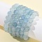 Natural Aquamarine Round Bead Stretch Bracelets for Men Women, Grand A, Inner Diameter: 2-1/8~2-1/8 inch(5.4~5.5cm), bead: 10mm